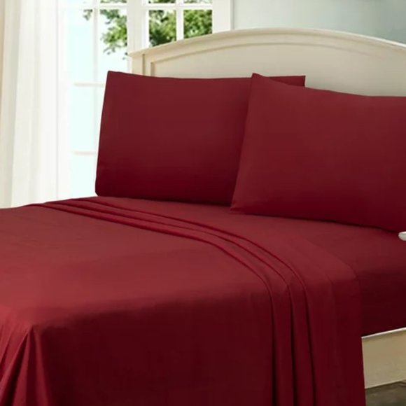 COPY - Red Sedona Twin Sheet Set Soft Plush Mainstays 200 Thread Count Each - Picture 1 of 1